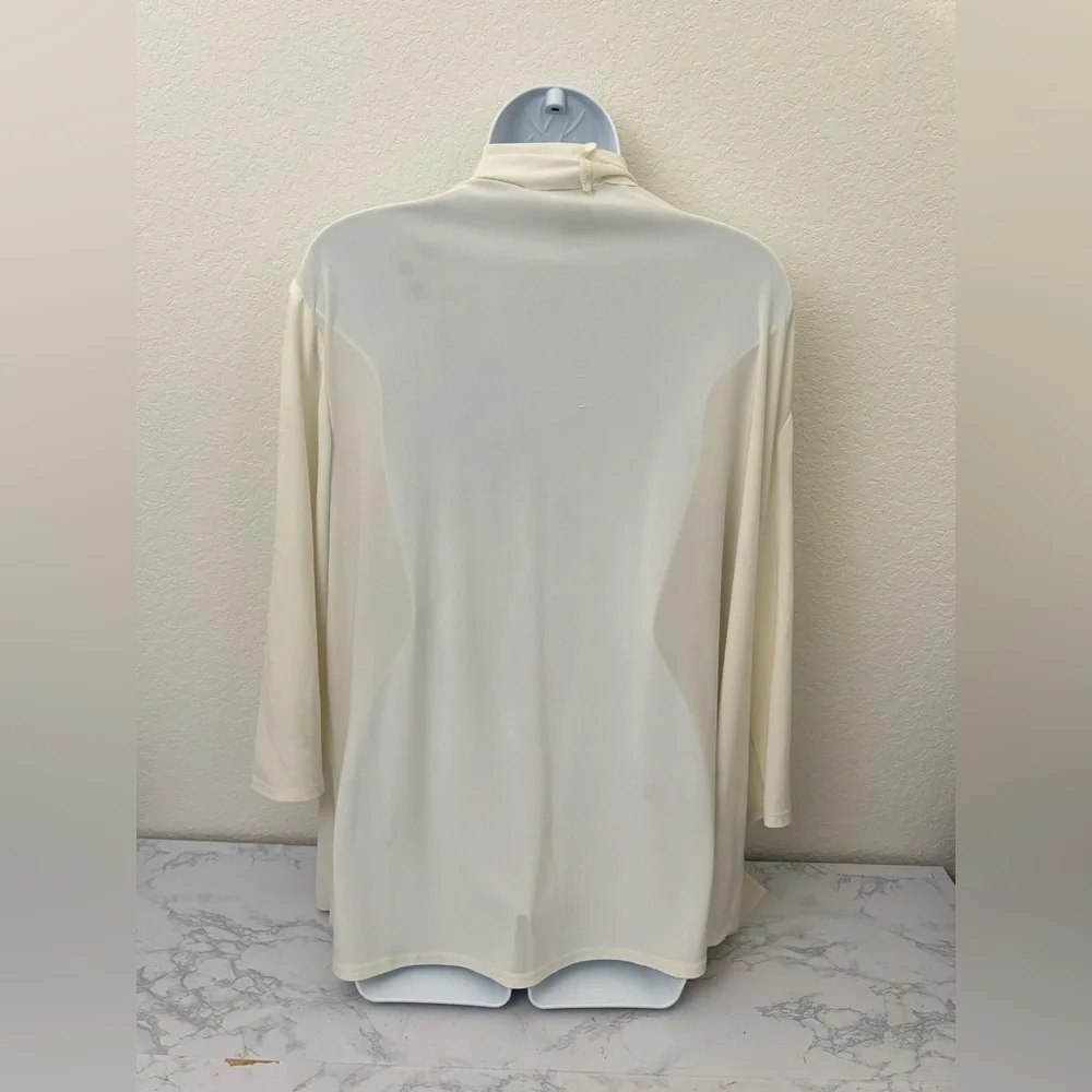Vtg R&M Richards by Karen Kwong Sz 2x Womens Open Cardigan Cream Ivory Drape​ - Picture 6 of 9